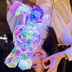 Gloeiende Teddybeer Led Kleurrijke Hertenlamp Fantasie Konijn Sfeer Geschenkdoos Feest - Image 3