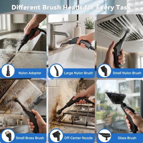 2500W High Temp Portable Handheld Steam Cleaner for Home Couch Car Detailing and Upholstery Cleaning