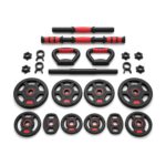 Adjustable Dumbbell Set 44 Lbs Converts to Barbell Kettlebell and Push Up Stands