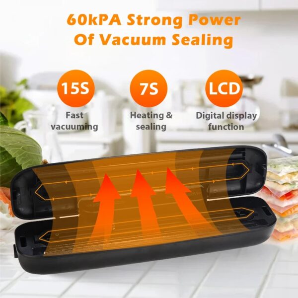 Automatic Food Vacuum Sealer Machine for Kitchen Food Preservation Electric Packaging System with 30cm Sealing Bar