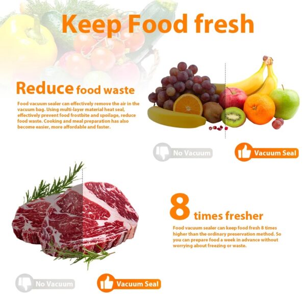 Automatic Food Vacuum Sealer Machine for Kitchen Food Preservation Electric Packaging System with 30cm Sealing Bar