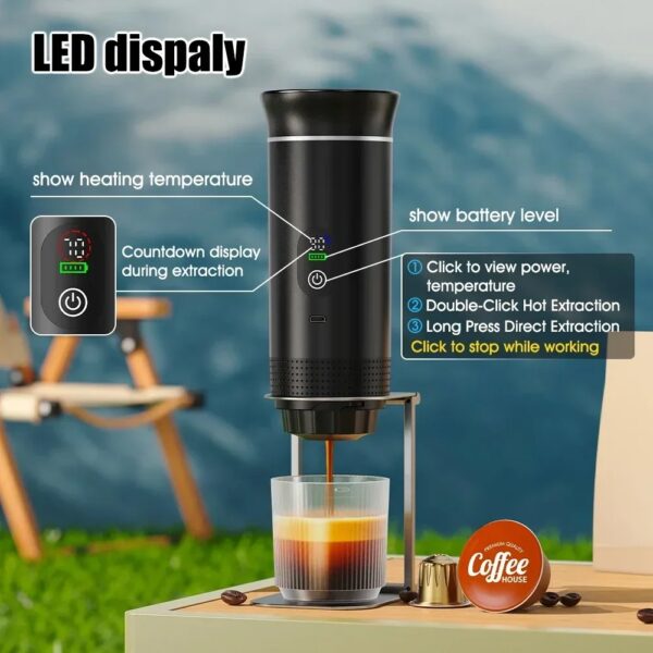 Denokin 3-in-1 Portable Espresso Machine for DG & NS Capsules and Ground Coffee, 20 Bar