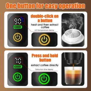Denokin 3-in-1 Portable Espresso Machine for DG & NS Capsules and Ground Coffee, 20 Bar