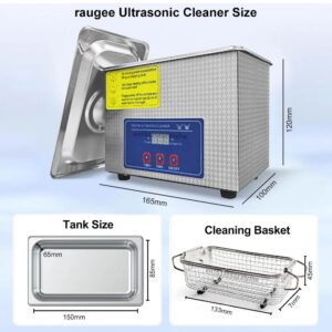 Digital Ultrasonic Cleaner 800ml Stainless Steel Tank Professional Jewelry Cleaning Machine for Glasses Watches and Rings 40kHz