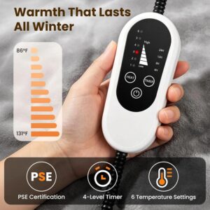 Electric Pet Heating Pad for Dogs and Cats 24x18 Inches Waterproof Heated Bed with Auto-Off Timer and Chew-Proof Cord