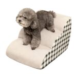 High Density Foam Pet Steps for Large Dogs and Dog Bed Stairs Ramp | Washable 2 and 3 Step Pet Stairs for Bed