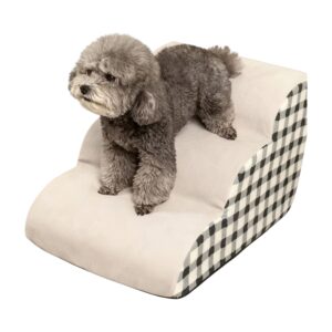 High Density Foam Pet Steps for Large Dogs and Dog Bed Stairs Ramp | Washable 2 and 3 Step Pet Stairs for Bed