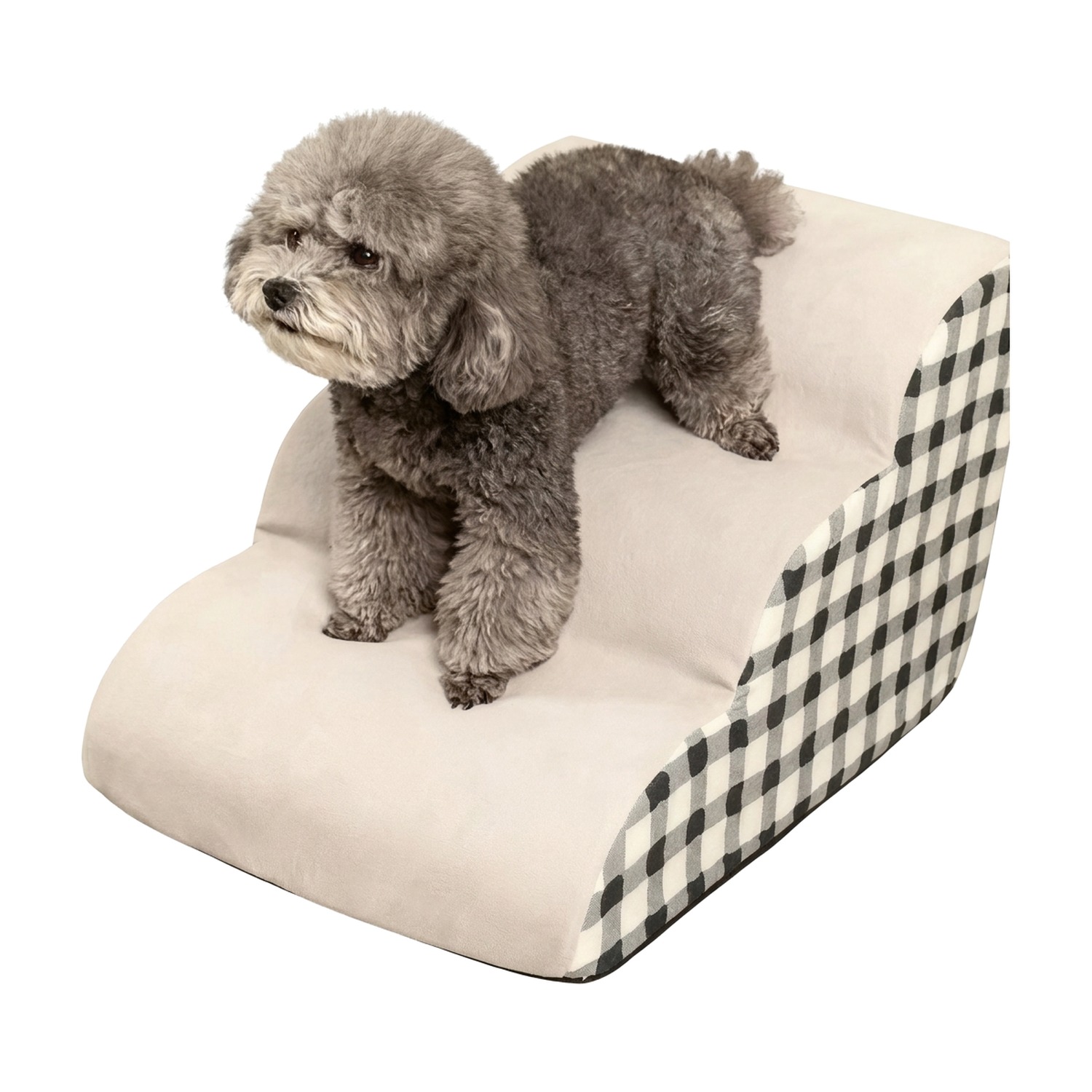 High Density Foam Pet Steps for Large Dogs and Dog Bed Stairs Ramp | Washable 2 and 3 Step Pet Stairs for Bed