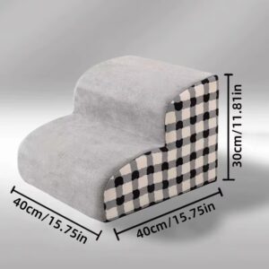High Density Foam Pet Steps for Large Dogs and Dog Bed Stairs Ramp | Washable 2 and 3 Step Pet Stairs for Bed