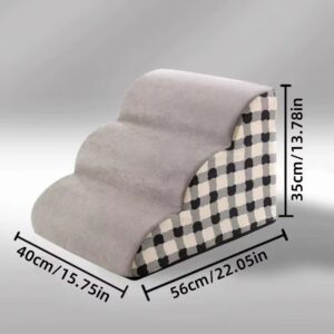 High Density Foam Pet Steps for Large Dogs and Dog Bed Stairs Ramp | Washable 2 and 3 Step Pet Stairs for Bed
