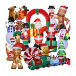 Outdoor Christmas Inflatable Decorations with LED Lights | Large Polyester LED Christmas Inflatable for Yard and Garden Parties