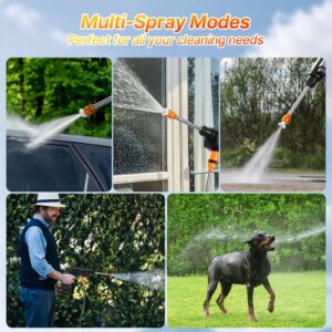 Portable Cordless Electric Power Washer Kit 21V Battery Pressure Washer Gun for Car Washing Cleaning Patios Driveways and Gardens