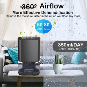Quiet Portable Dehumidifier for Bedroom and Home 36W Small Electric Moisture Absorber Machine Air Dryer for Office and Kitchen