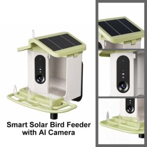 Smart Solar Bird Feeder with AI Camera, 1.5L Capacity, and Full Color Night Vision