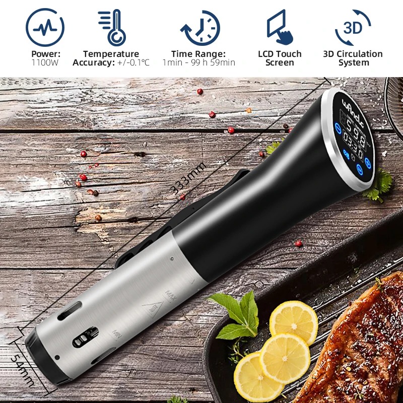 Wancle 1100W Sous Vide Cooker Immersion Circulator with Digital Touch Display